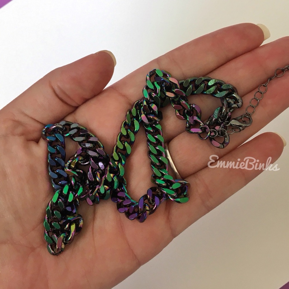 New Oil Slick Chain Link Necklace | Iridescent Miami Cuban Chain | Unisex - Picture 13 of 16